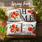 G128 Spring Decoration Farmhouse Peach Home Waterproof Throw Pillow Covers | 18 x 18 in | Set of 4, Beautiful Cushion Covers for Spring Sofa Couch Decoration